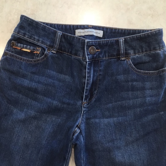 CHICO’S ULTIMATE FIT PLATINUM DENIM CROP JEANS - Picture 3 of 7